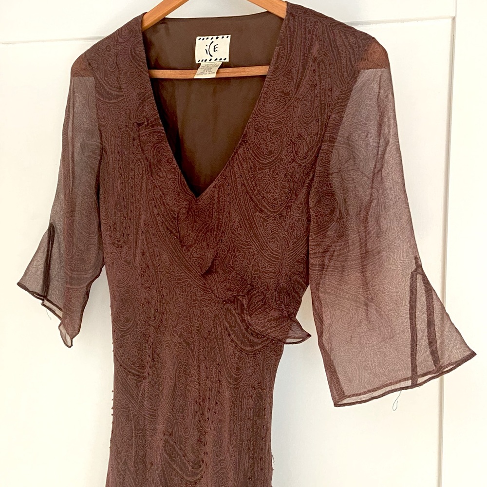 Vintage sheer and silk dress